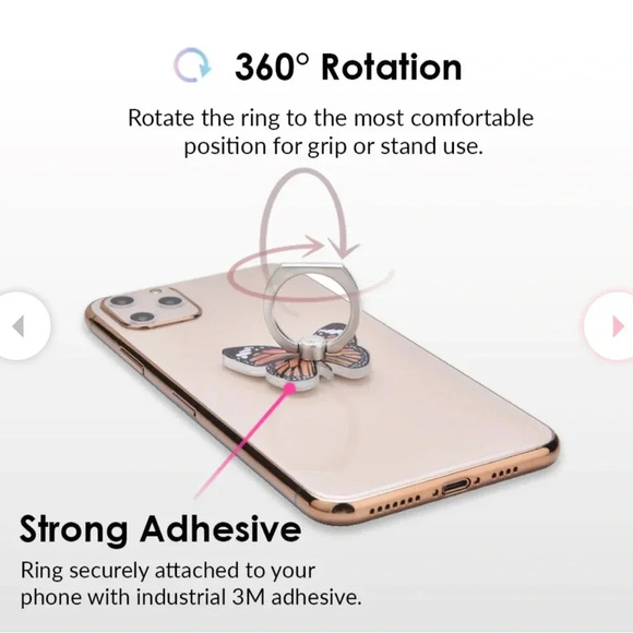 BNIB Velvet Caviar Butterfly Phone Grip and Stand - Picture 5 of 8